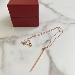 Rose Gold Obelisk Pendant Necklace